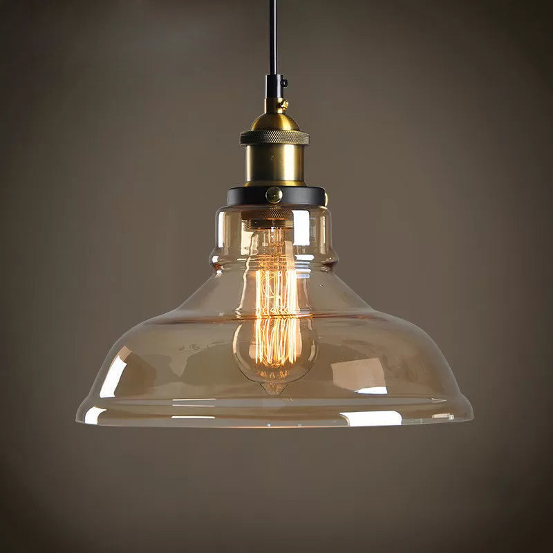 Luci a sospensione geometrica a 1 luce Luce sospesa industriale con tonalità di vetro
