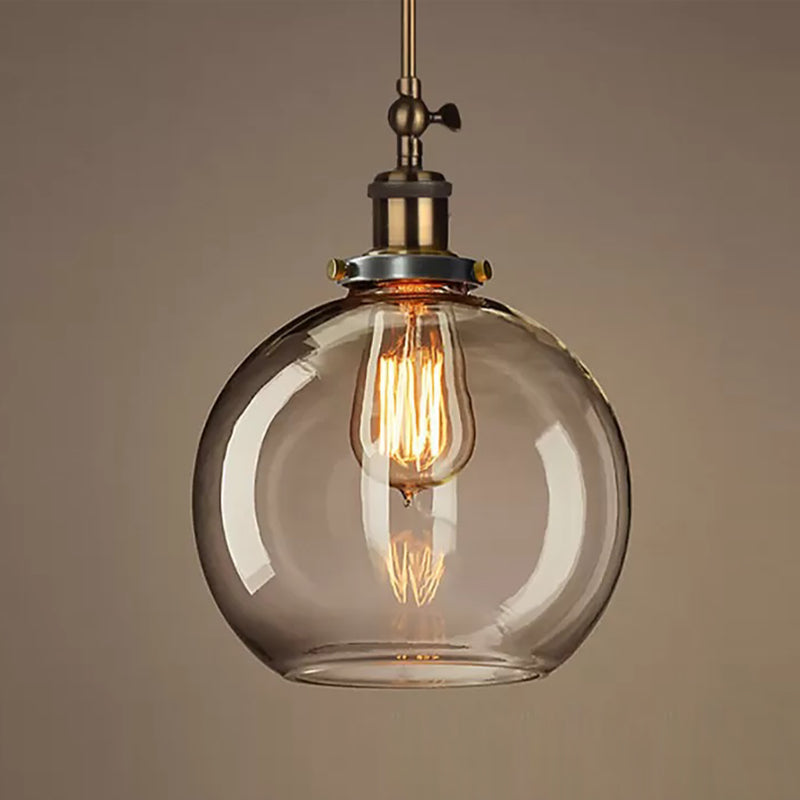Luci a sospensione geometrica a 1 luce Luce sospesa industriale con tonalità di vetro