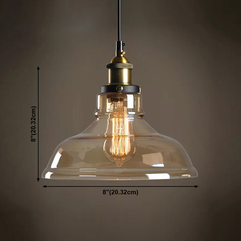 Luci a sospensione geometrica a 1 luce Luce sospesa industriale con tonalità di vetro
