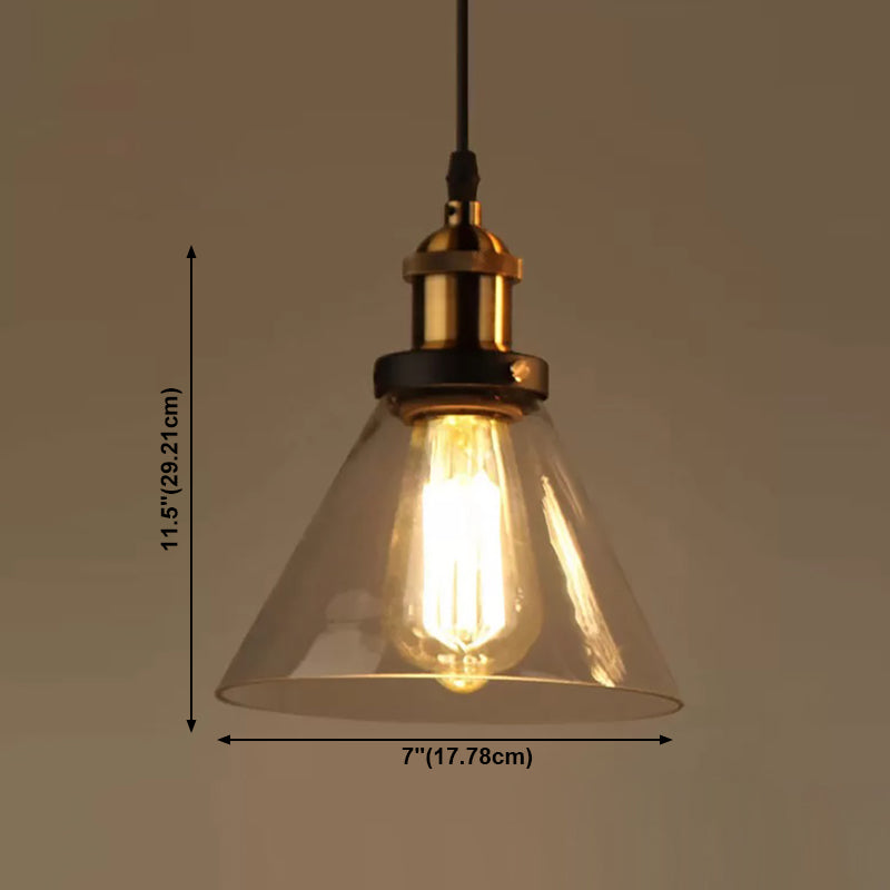 Luci a sospensione geometrica a 1 luce Luce sospesa industriale con tonalità di vetro