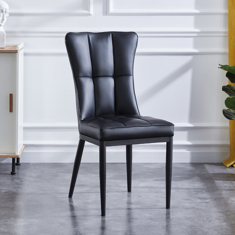 Chaises de salle à manger sans bras rembourrées, chaises latérales à dossier solide avec pieds en métal