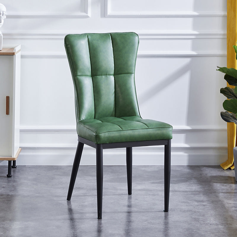 Chaises de salle à manger sans bras rembourrées, chaises latérales à dossier solide avec pieds en métal