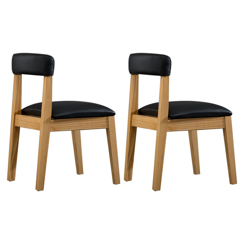 Silla lateral casera de estilo campestre, silla tapizada de madera con respaldo abierto para comedor