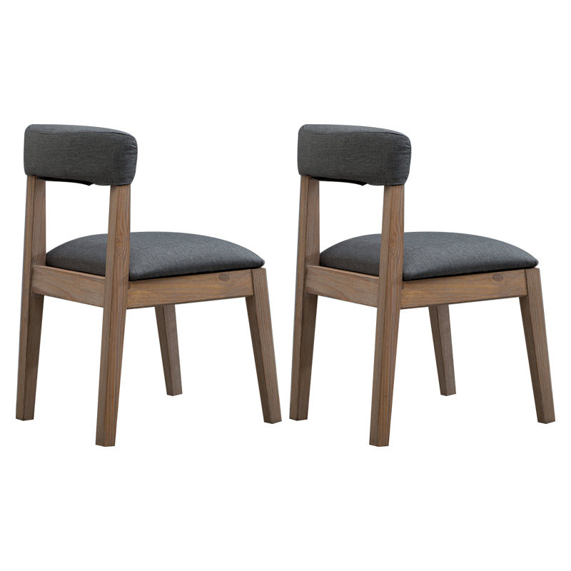 Silla lateral casera de estilo campestre, silla tapizada de madera con respaldo abierto para comedor