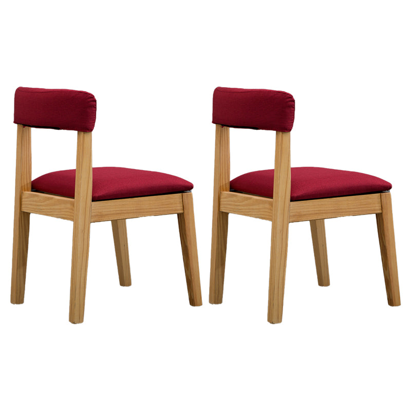 Silla lateral casera de estilo campestre, silla tapizada de madera con respaldo abierto para comedor