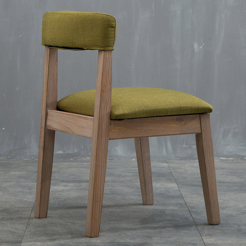 Chaise de salle à manger tapissée en bois à dossier ouvert de chaise latérale à la maison de style campagnard