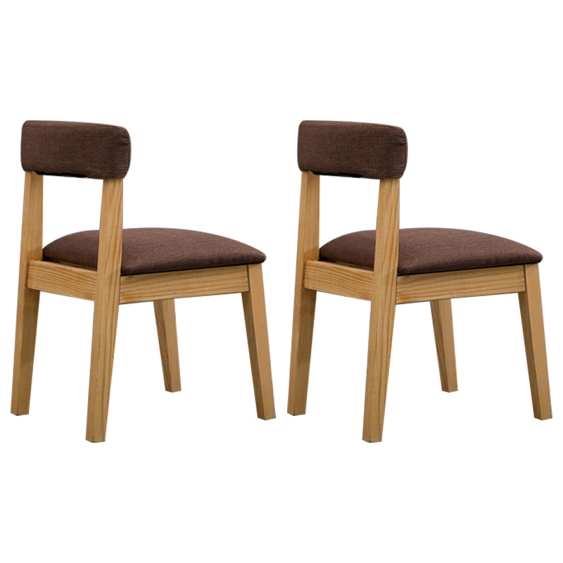 Silla lateral casera de estilo campestre, silla tapizada de madera con respaldo abierto para comedor