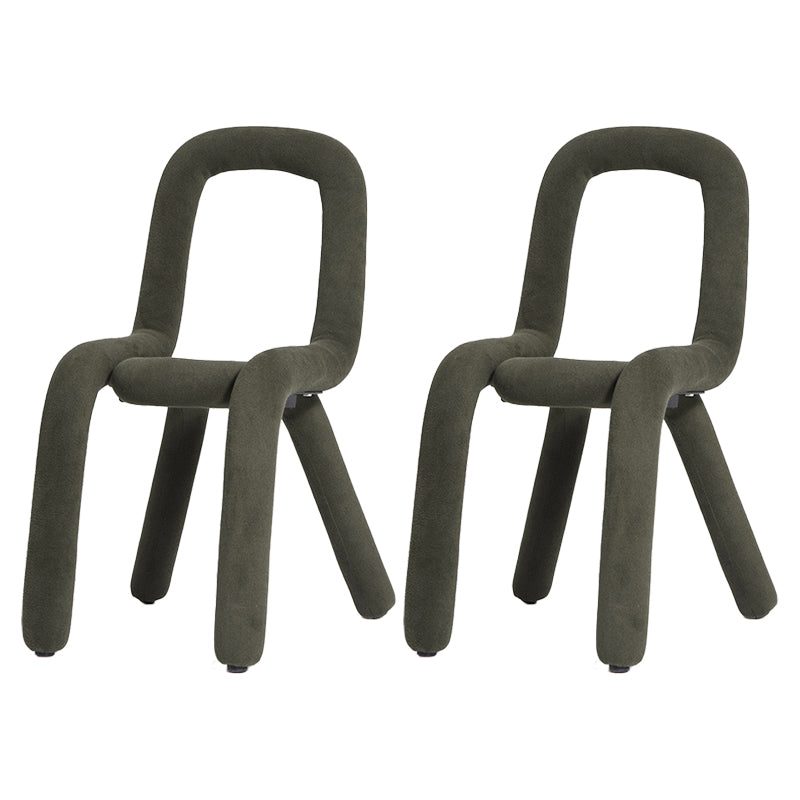 Juego de sillas de lino de estilo contemporáneo, cocina, comedor, sillas laterales con respaldo abierto