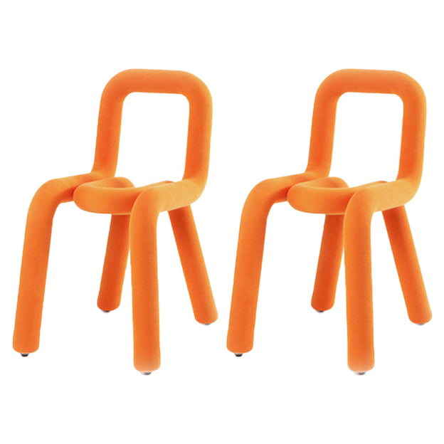 Juego de sillas de lino de estilo contemporáneo, cocina, comedor, sillas laterales con respaldo abierto