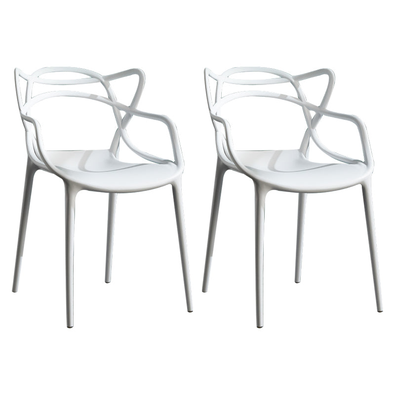 Sillas de comedor de cocina de estilo moderno Silla auxiliar con brazo de comedor con patas de plástico
