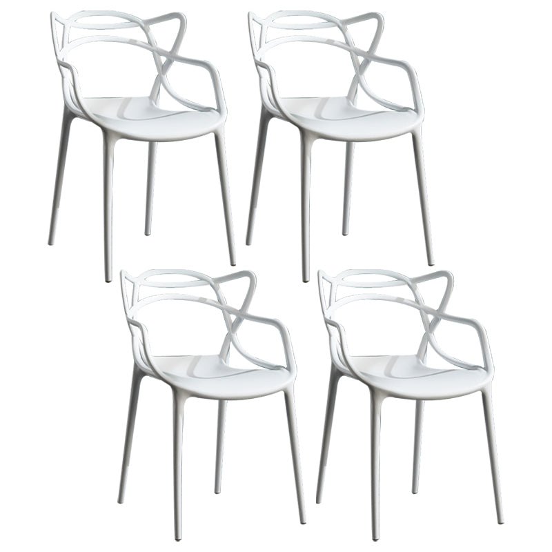 Sillas de comedor de cocina de estilo moderno Silla auxiliar con brazo de comedor con patas de plástico