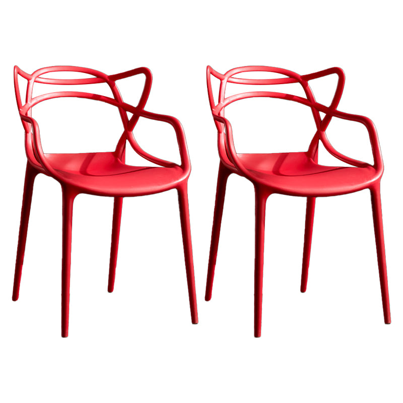 Sillas de comedor de cocina de estilo moderno Silla auxiliar con brazo de comedor con patas de plástico