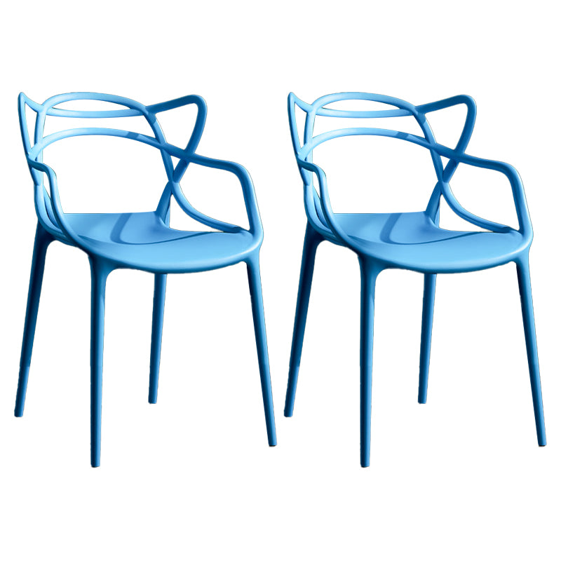 Sillas de comedor de cocina de estilo moderno Silla auxiliar con brazo de comedor con patas de plástico