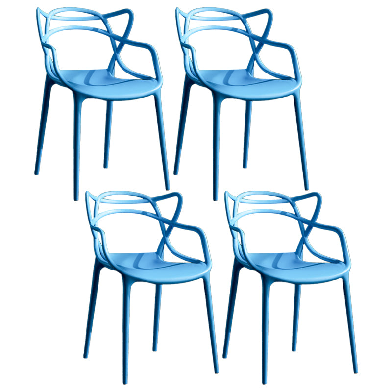 Sillas de comedor de cocina de estilo moderno Silla auxiliar con brazo de comedor con patas de plástico