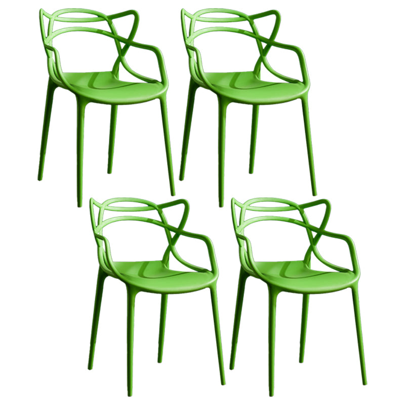 Sillas de comedor de cocina de estilo moderno Silla auxiliar con brazo de comedor con patas de plástico