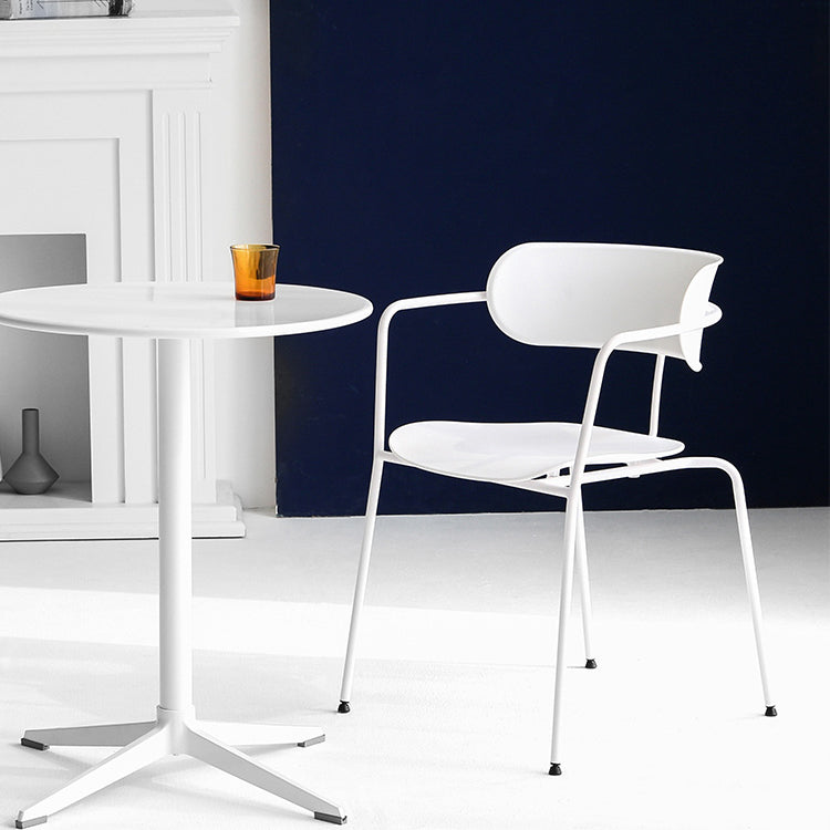 Silla de comedor de cocina de estilo industrial, sillones apilables con patas de metal