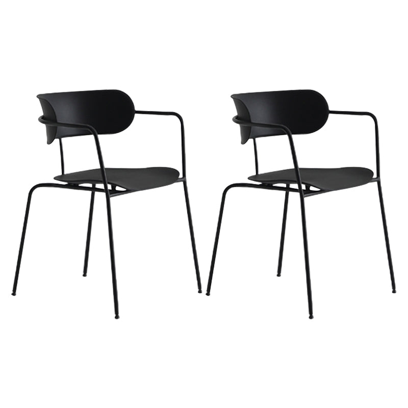 Chaise de salle à manger de cuisine de style industriel, fauteuils empilables avec pieds en métal