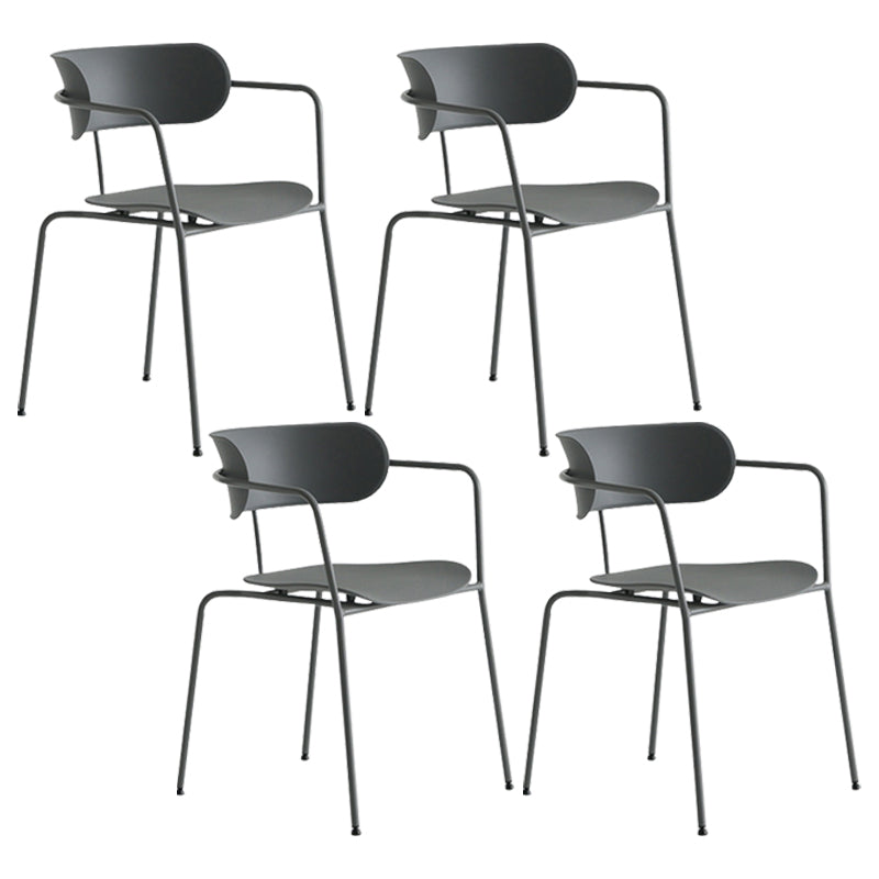 Silla de comedor de cocina de estilo industrial, sillones apilables con patas de metal