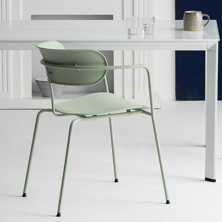 Silla de comedor de cocina de estilo industrial, sillones apilables con patas de metal