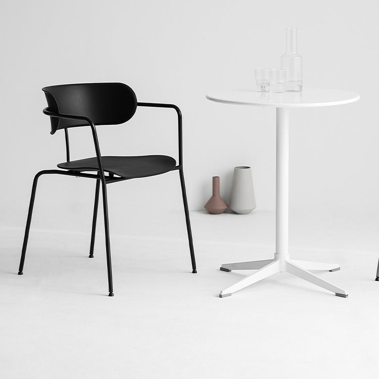 Silla de comedor de cocina de estilo industrial, sillones apilables con patas de metal