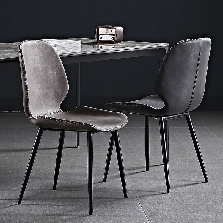 Metal industrial que cena la silla lateral sin brazos del Wingback del comedor de la silla lateral