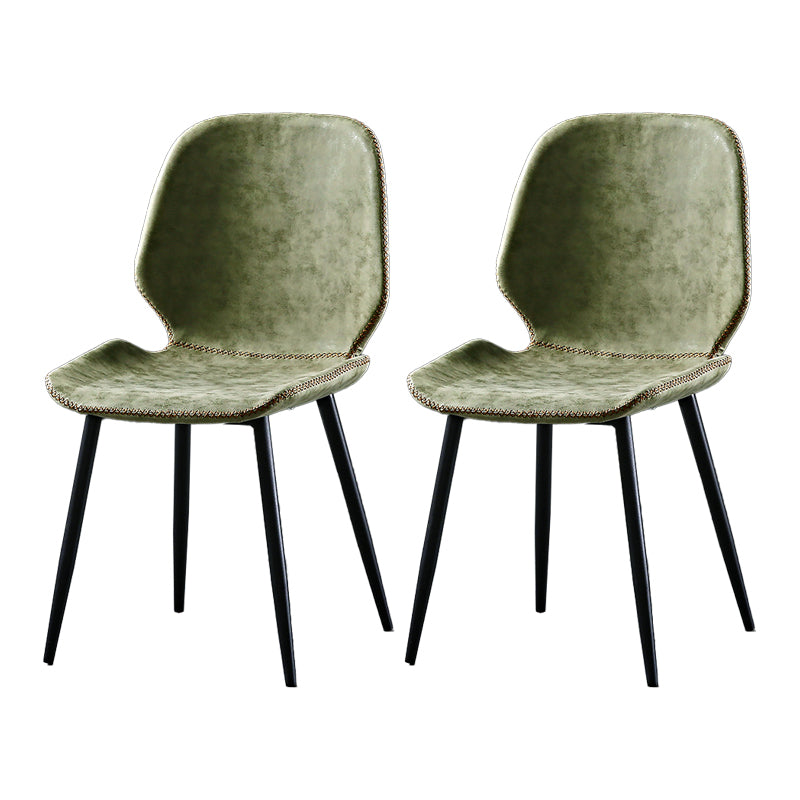 Metal industrial que cena la silla lateral sin brazos del Wingback del comedor de la silla lateral