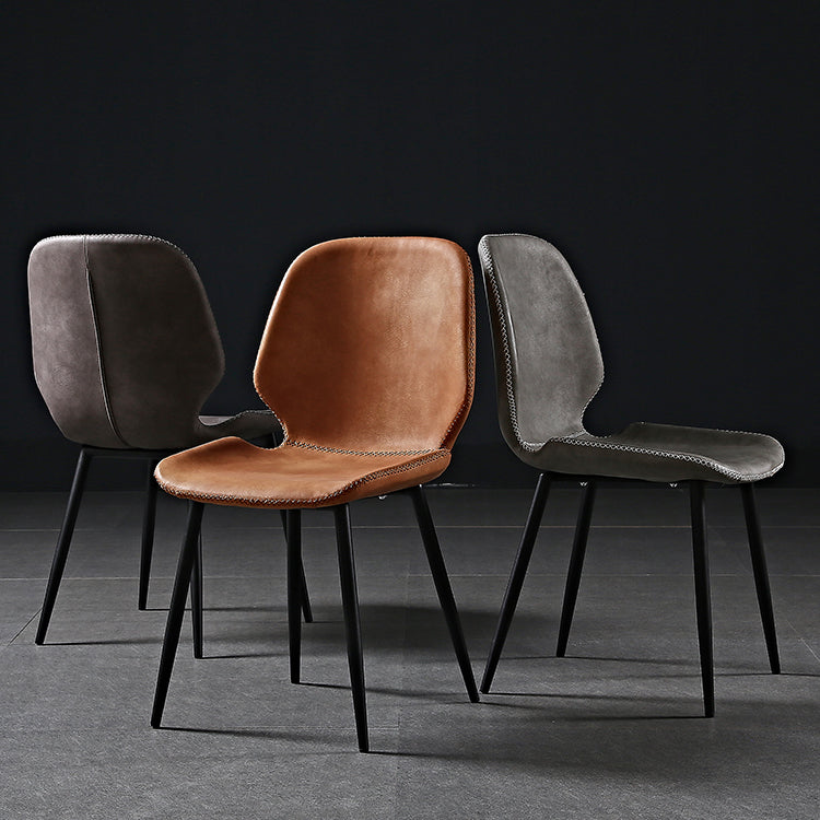 Metal industrial que cena la silla lateral sin brazos del Wingback del comedor de la silla lateral