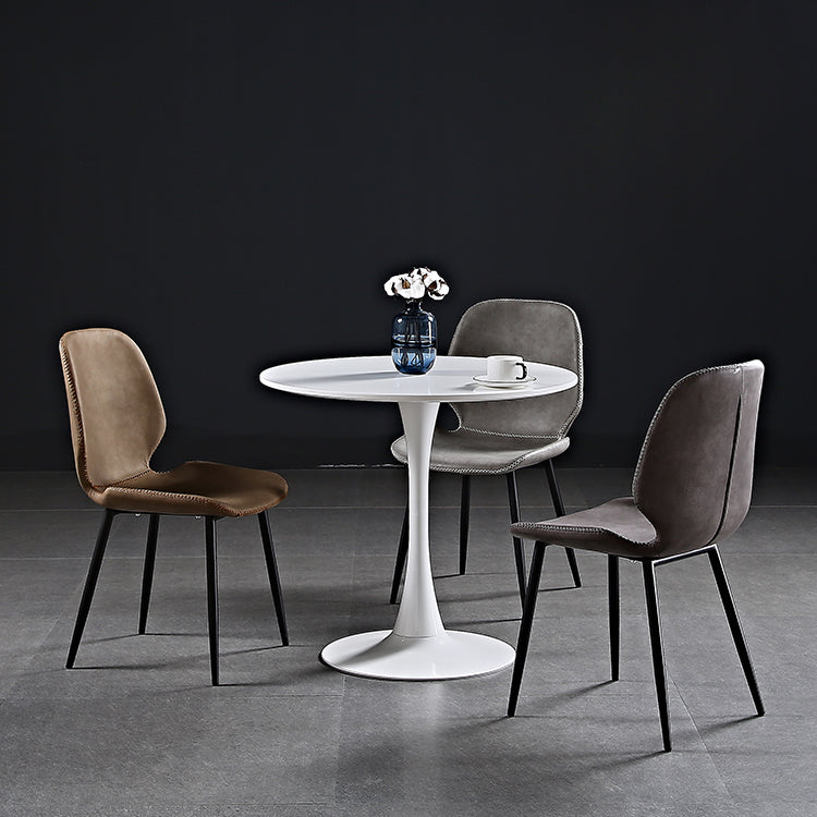 Metal industrial que cena la silla lateral sin brazos del Wingback del comedor de la silla lateral