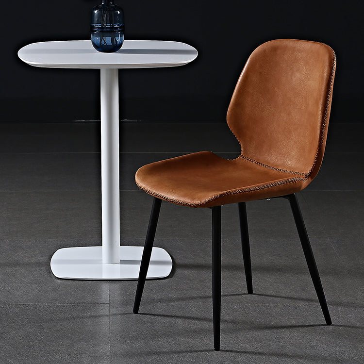 Metal industrial que cena la silla lateral sin brazos del Wingback del comedor de la silla lateral
