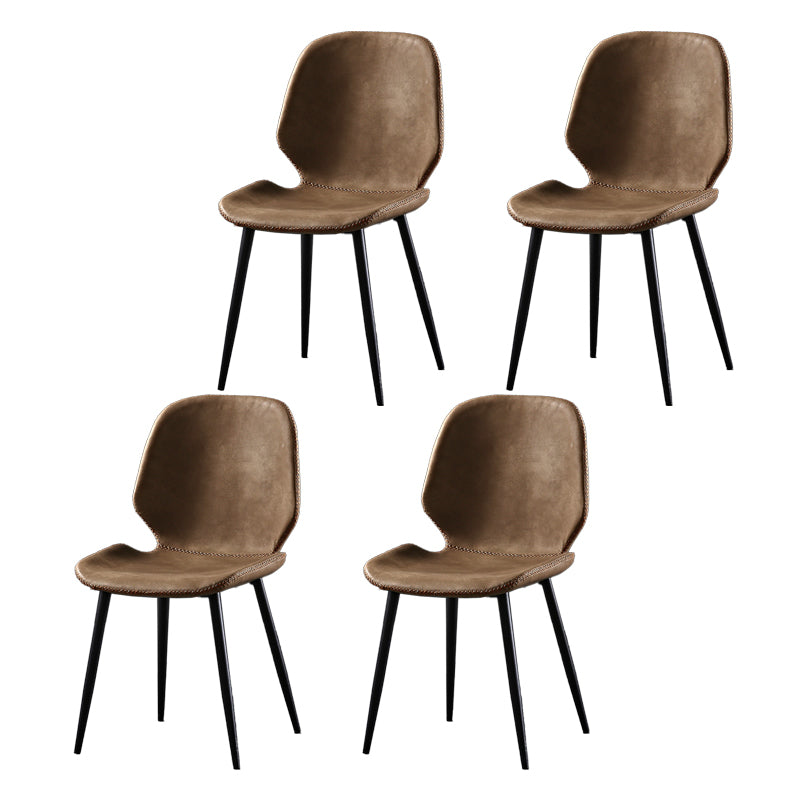 Metal industrial que cena la silla lateral sin brazos del Wingback del comedor de la silla lateral
