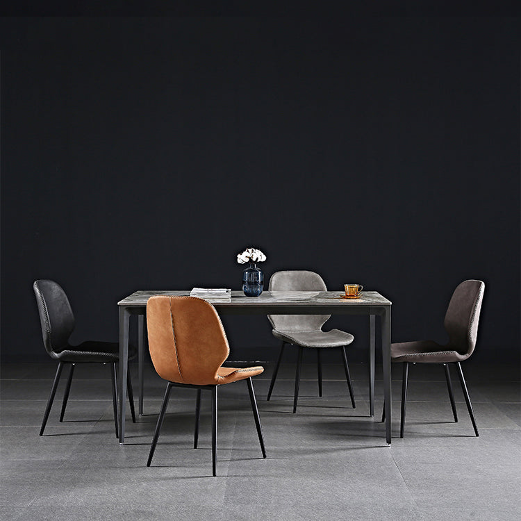 Metal industrial que cena la silla lateral sin brazos del Wingback del comedor de la silla lateral