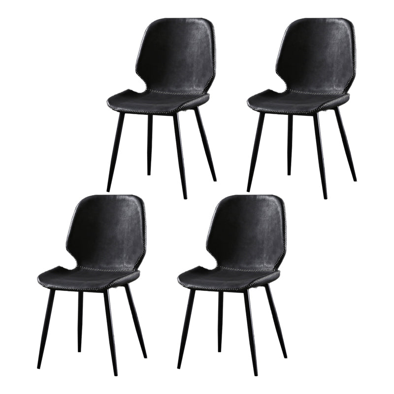 Metal industrial que cena la silla lateral sin brazos del Wingback del comedor de la silla lateral
