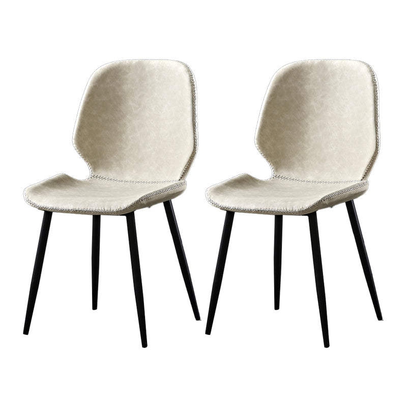 Metal industrial que cena la silla lateral sin brazos del Wingback del comedor de la silla lateral