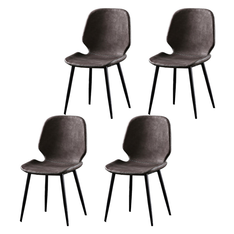 Metal industrial que cena la silla lateral sin brazos del Wingback del comedor de la silla lateral