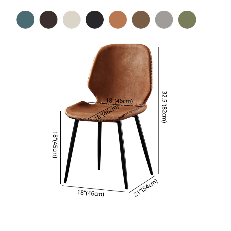 Metal industrial que cena la silla lateral sin brazos del Wingback del comedor de la silla lateral