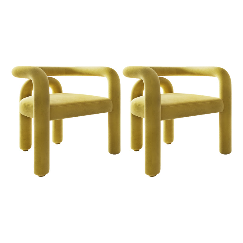 Sillas de comedor de cocina de estilo moderno con respaldo abierto y sillas laterales con brazo
