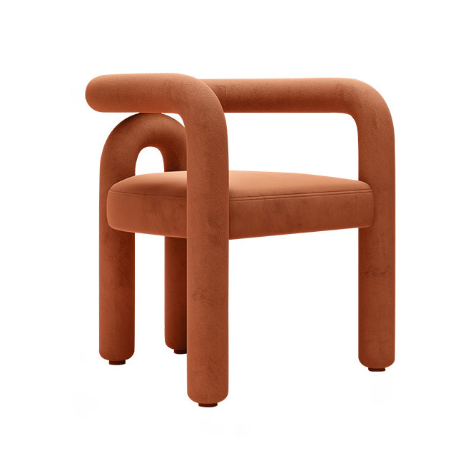 Sillas de comedor de cocina de estilo moderno con respaldo abierto y sillas laterales con brazo
