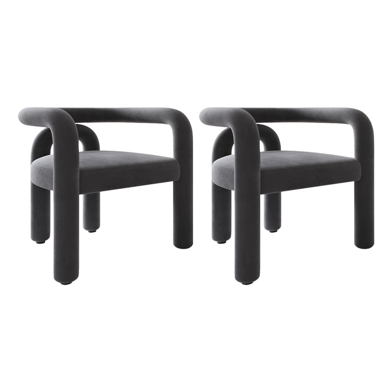 Sillas de comedor de cocina de estilo moderno con respaldo abierto y sillas laterales con brazo