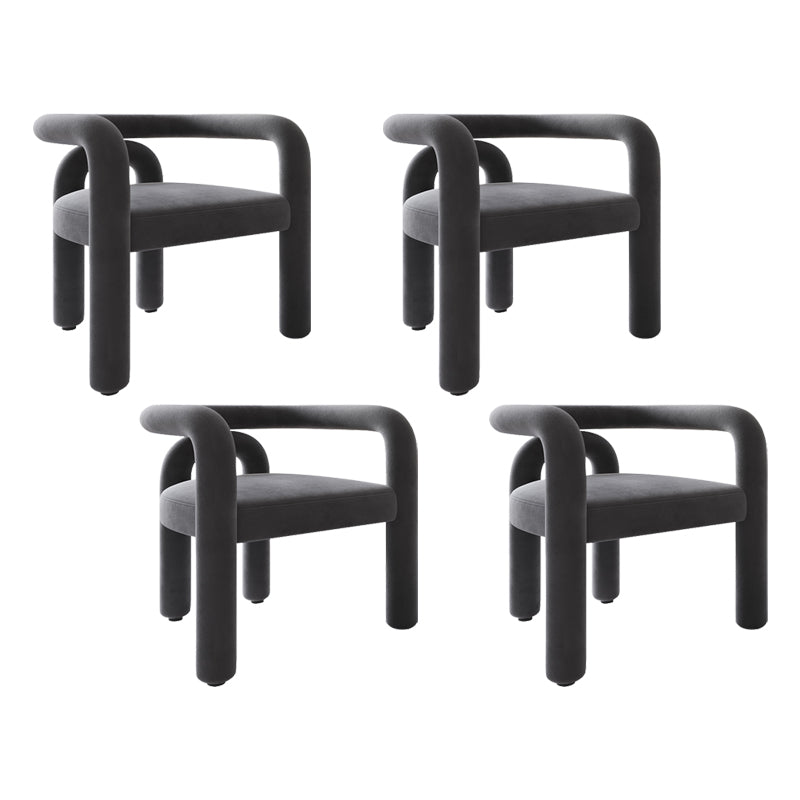 Sillas de comedor de cocina de estilo moderno con respaldo abierto y sillas laterales con brazo