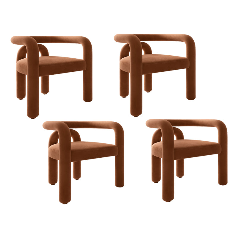 Sillas de comedor de cocina de estilo moderno con respaldo abierto y sillas laterales con brazo