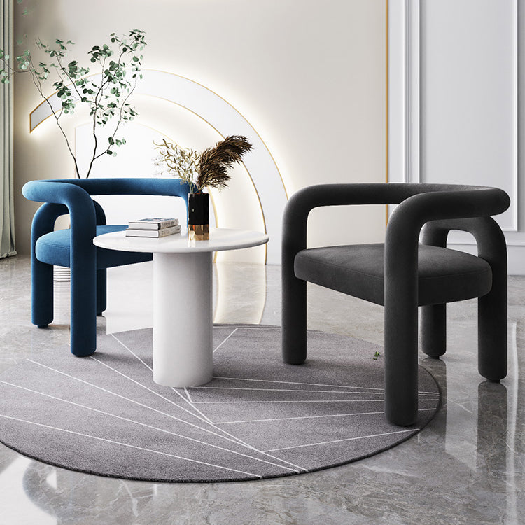 Sillas de comedor de cocina de estilo moderno con respaldo abierto y sillas laterales con brazo