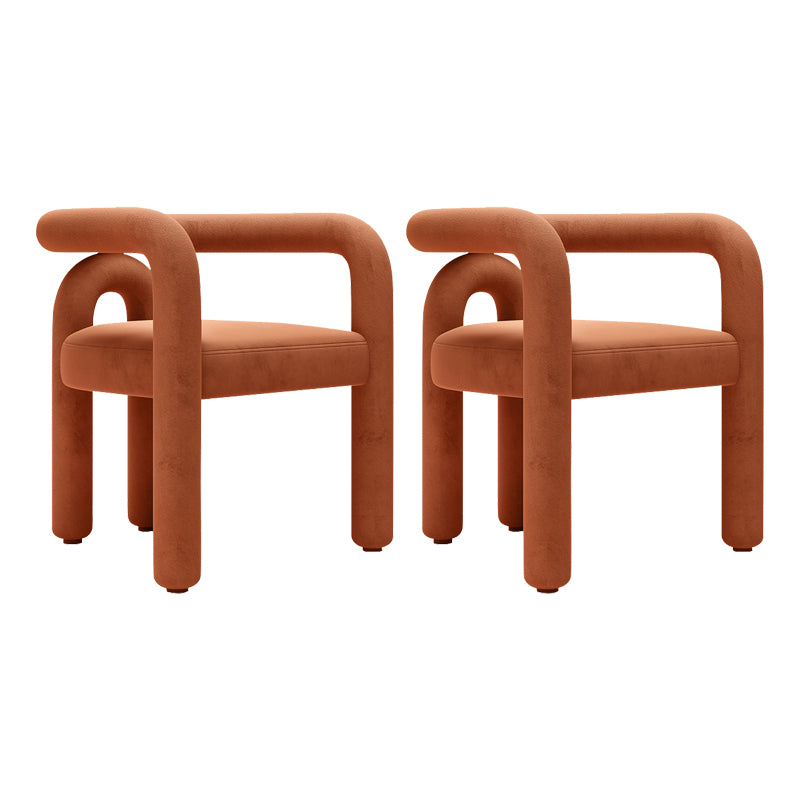Sillas de comedor de cocina de estilo moderno con respaldo abierto y sillas laterales con brazo