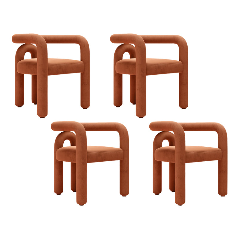 Sillas de comedor de cocina de estilo moderno con respaldo abierto y sillas laterales con brazo