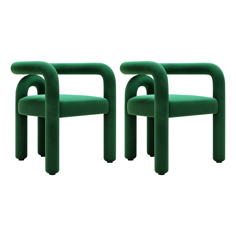 Sillas de comedor de cocina de estilo moderno con respaldo abierto y sillas laterales con brazo