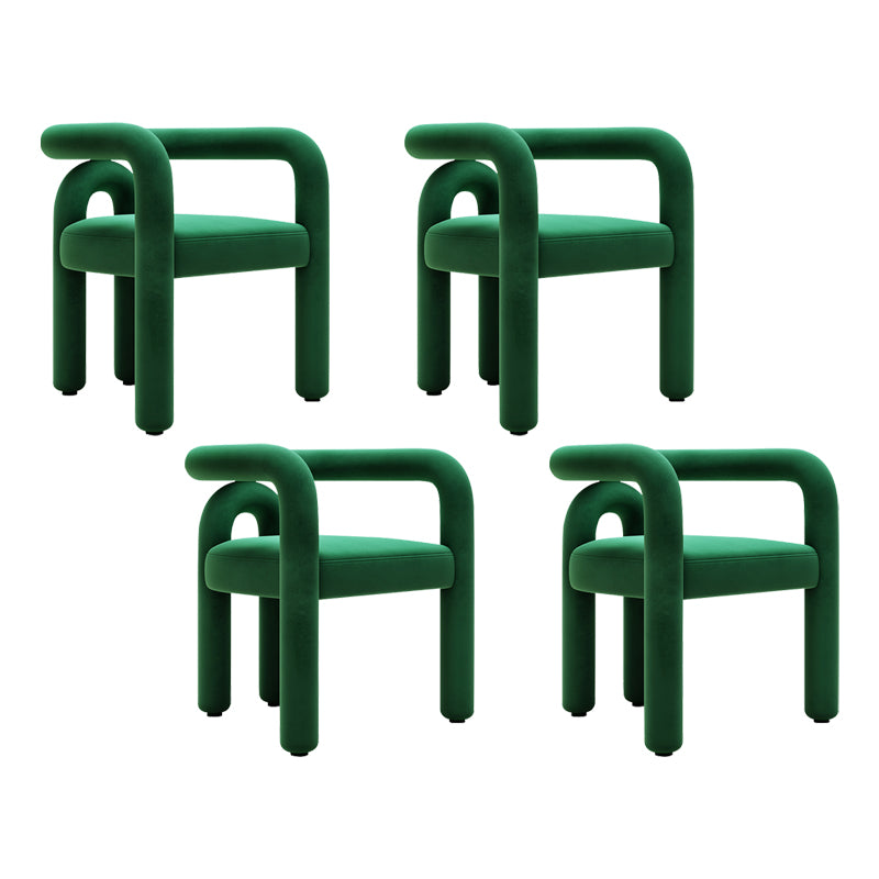 Sillas de comedor de cocina de estilo moderno con respaldo abierto y sillas laterales con brazo