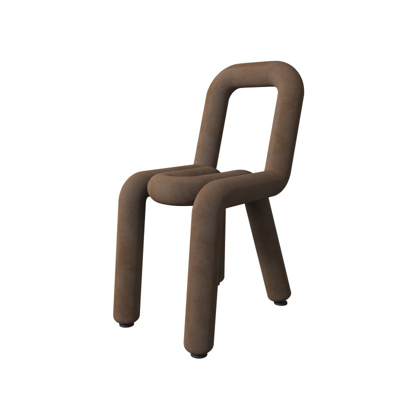 Sillas de terciopelo de estilo moderno, juego de sillas de comedor con parte trasera abierta