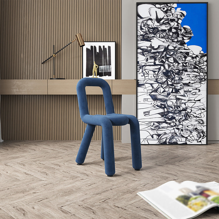 Sillas de terciopelo de estilo moderno, juego de sillas de comedor con parte trasera abierta