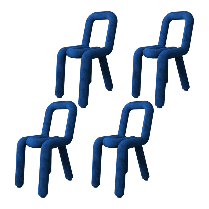 Sillas de terciopelo de estilo moderno, juego de sillas de comedor con parte trasera abierta
