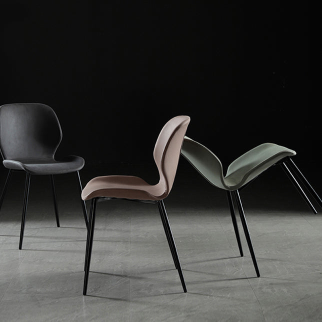 Metal industrial que cena la silla lateral sin brazos del lado del Wingback del comedor de la silla lateral