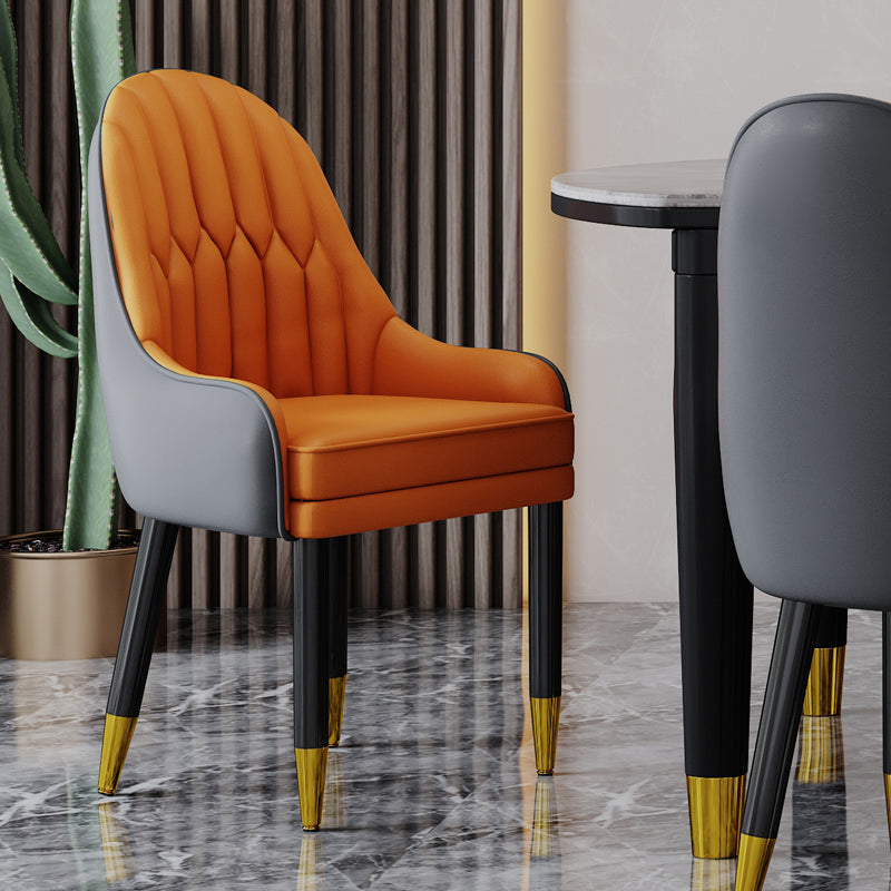 Silla escandinava para el hogar, sillón tapizado con respaldo Parsons, silla de comedor de madera